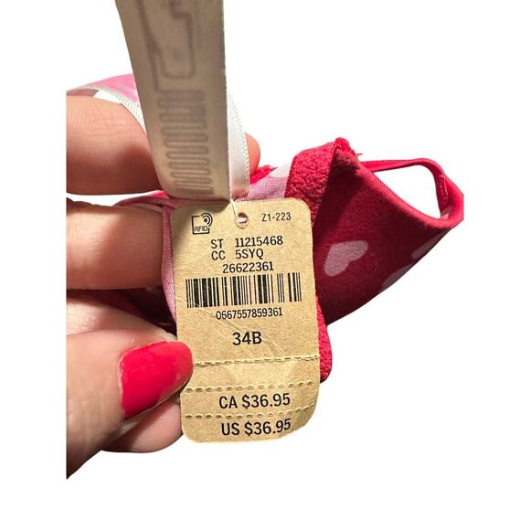 Victoria Secret Sexy Push up Bra red with hearts 34B - Picture 4 of 4